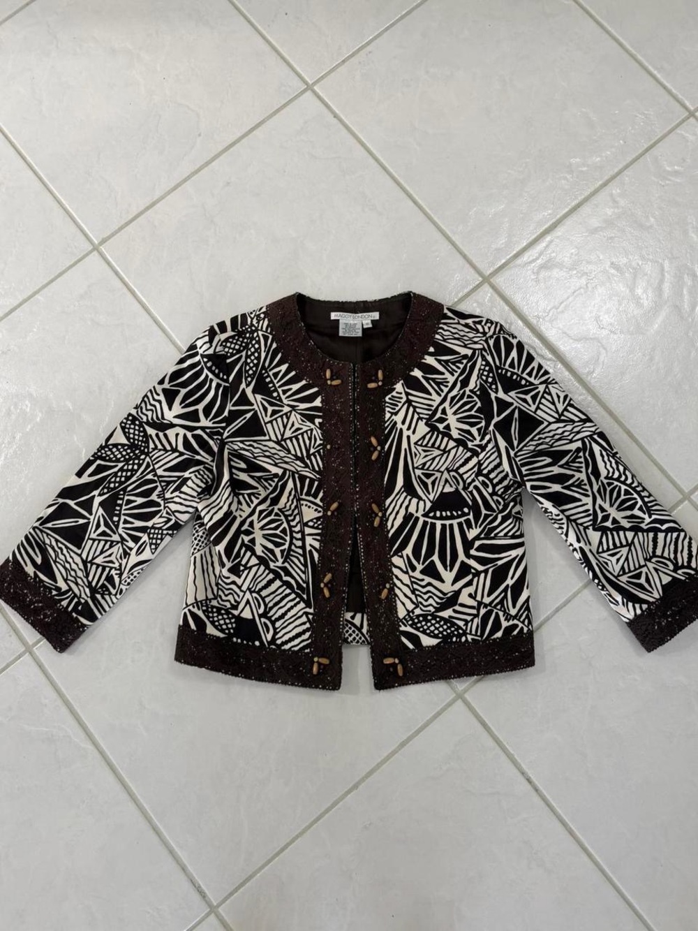 Maggy London Black & White Patterned Women's Jacket